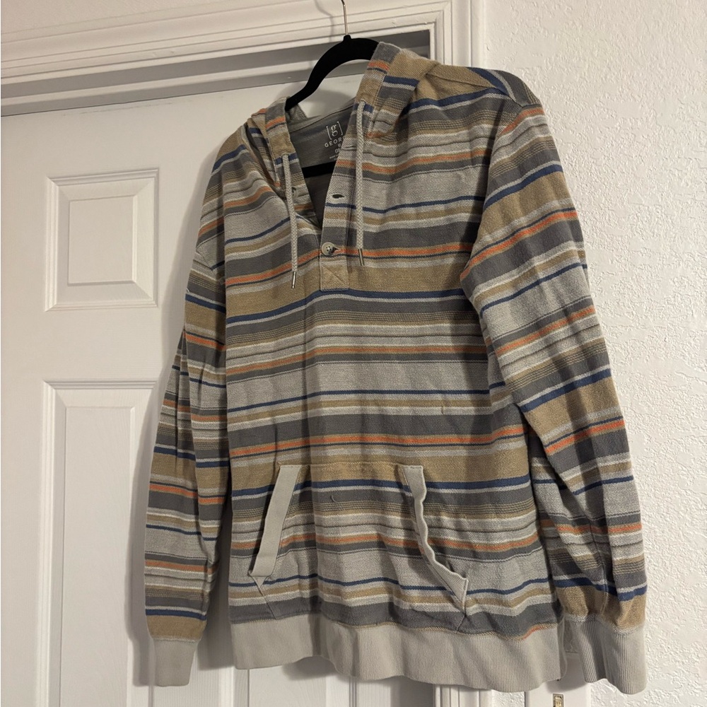 George Gray and Orange Striped Hoodie